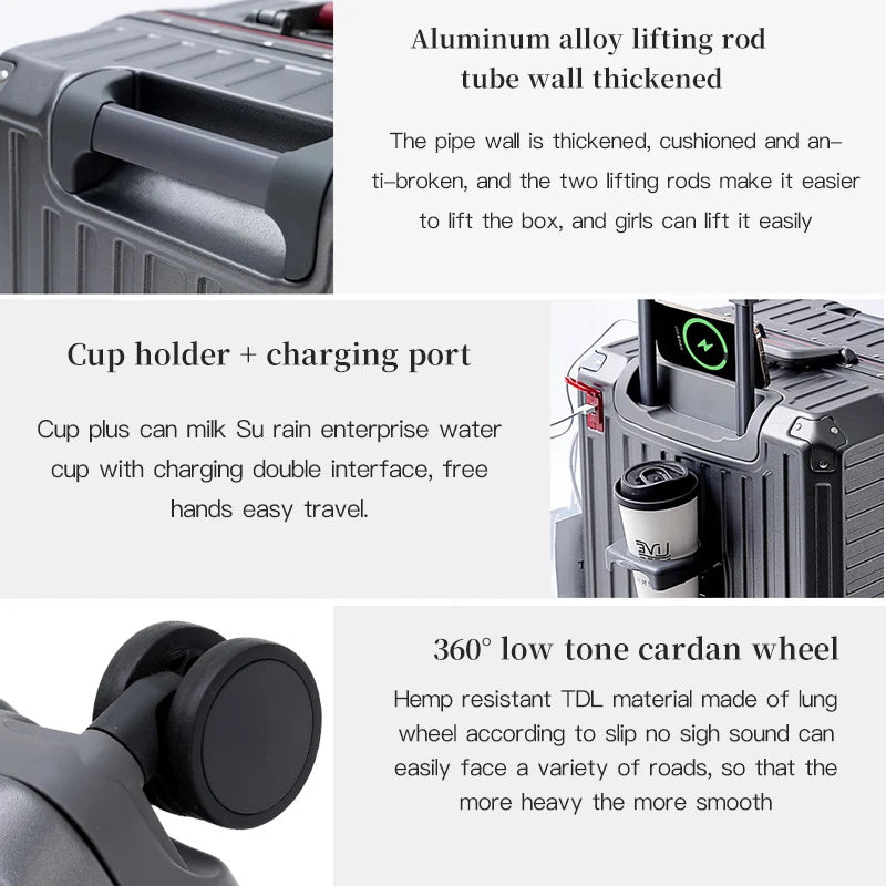 Unisex Hard Shell Travel Suitcase with Wide Grip Handle