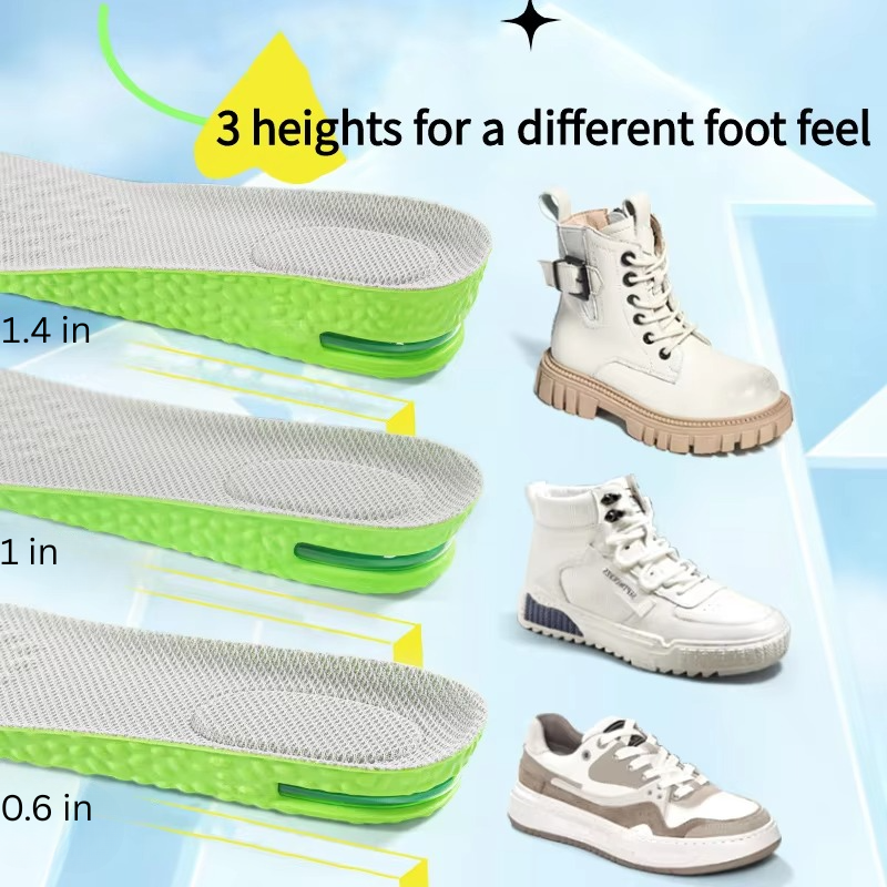 Unisex Height-Increasing Sports Insoles with Air Cushion