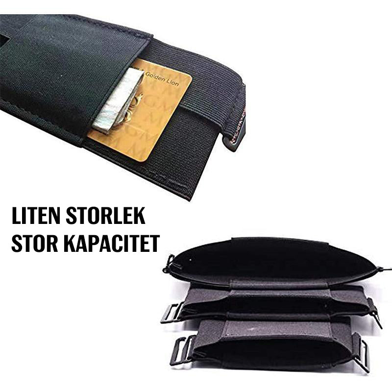 Unisex Hidden Mini Belt Wallet in Black