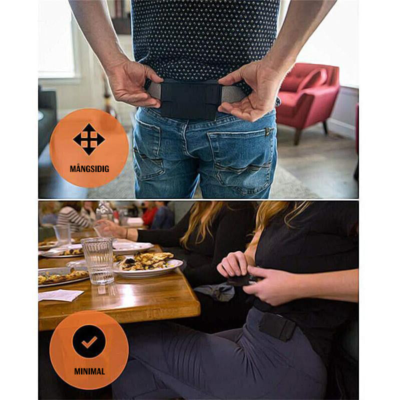 Unisex Hidden Mini Belt Wallet in Black