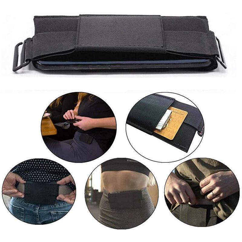 Unisex Hidden Mini Belt Wallet in Black