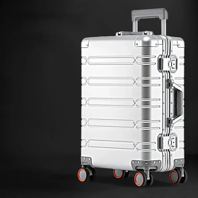 Unisex Luxury Aluminum-Magnesium Business Travel Suitcase