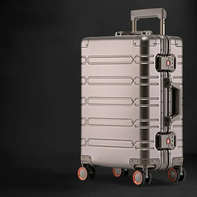 Unisex Luxury Aluminum-Magnesium Business Travel Suitcase