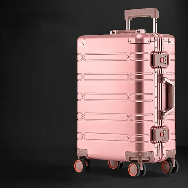 Unisex Luxury Aluminum-Magnesium Business Travel Suitcase
