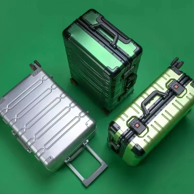 Unisex Luxury Aluminum-Magnesium Business Travel Suitcase