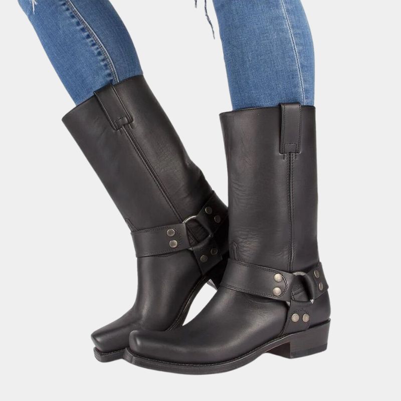 Unisex Mid-Calf Western Boots - Comfortable