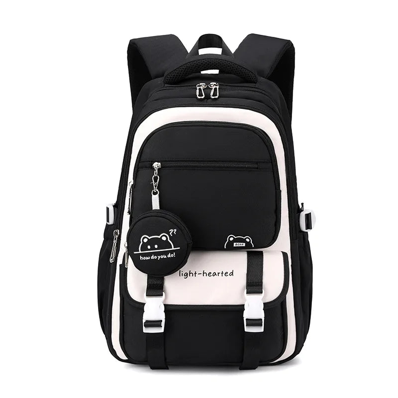 Unisex Multi-Compartment School Backpack for Everyday Use and Travel
