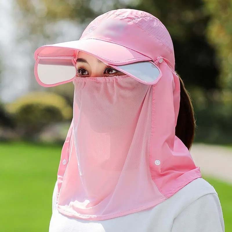 Unisex Outdoor UPF 50+ Sun Protection Hat with Neck Flap