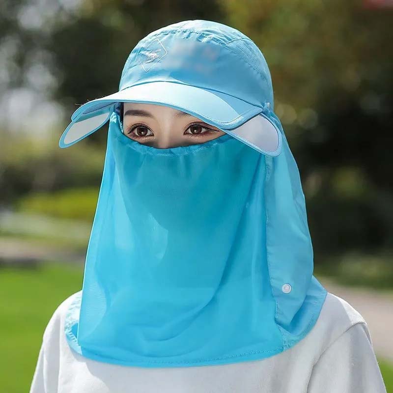 Unisex Outdoor UPF 50+ Sun Protection Hat with Neck Flap