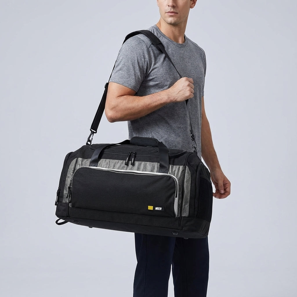 Unisex Spacious Travel Duffel Bag with Multiple Compartments and Shoe Pocket