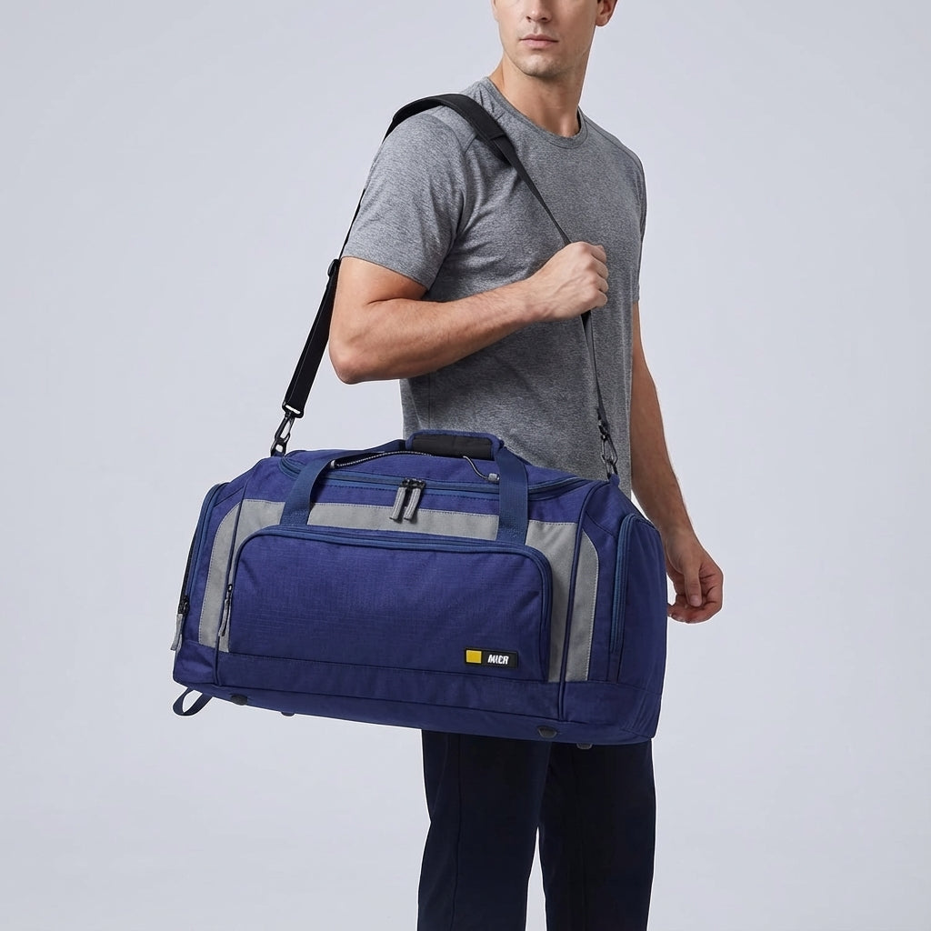 Unisex Spacious Travel Duffel Bag with Multiple Compartments and Shoe Pocket