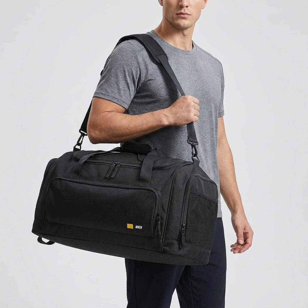 Unisex Spacious Travel Duffel Bag with Multiple Compartments and Shoe Pocket