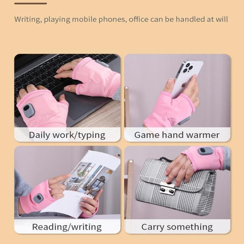 Unisex USB Rechargeable Heated Fingerless Winter Gloves