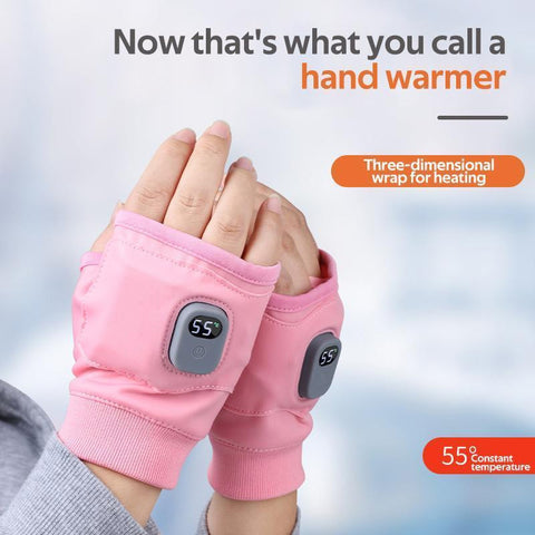 Unisex USB Rechargeable Heated Fingerless Winter Gloves