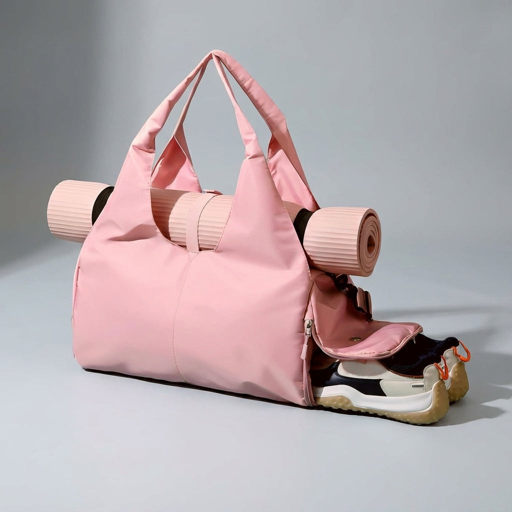 Unisex Water-Resistant Sports Bag with Shoe Compartment