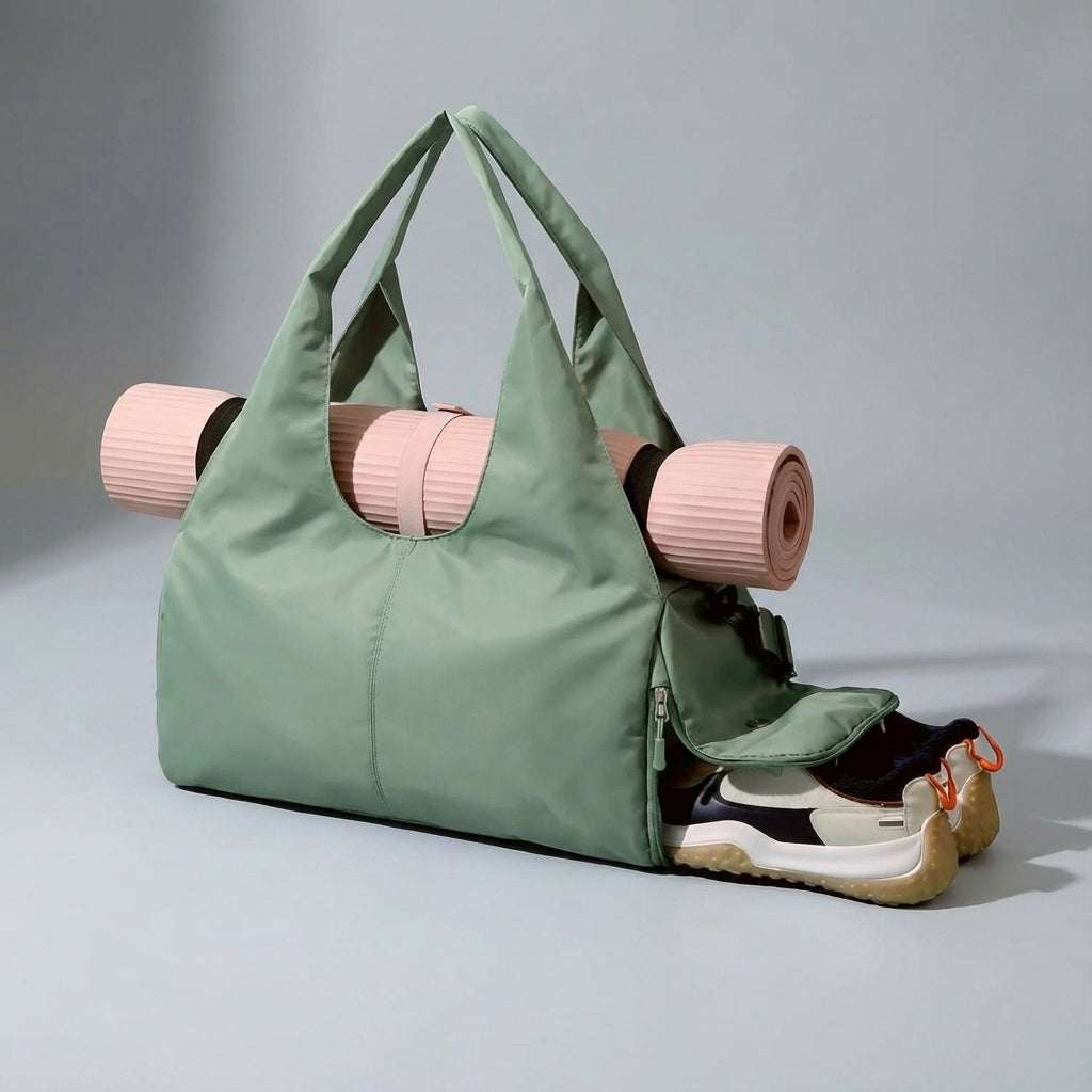 Unisex Water-Resistant Sports Bag with Shoe Compartment