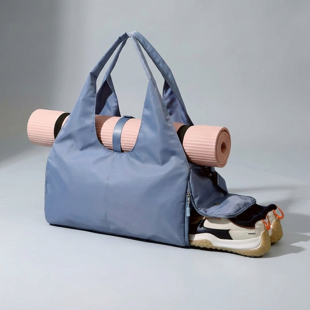 Unisex Water-Resistant Sports Bag with Shoe Compartment