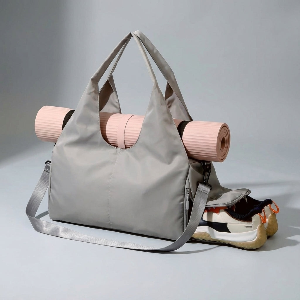 Unisex Water-Resistant Sports Bag with Shoe Compartment