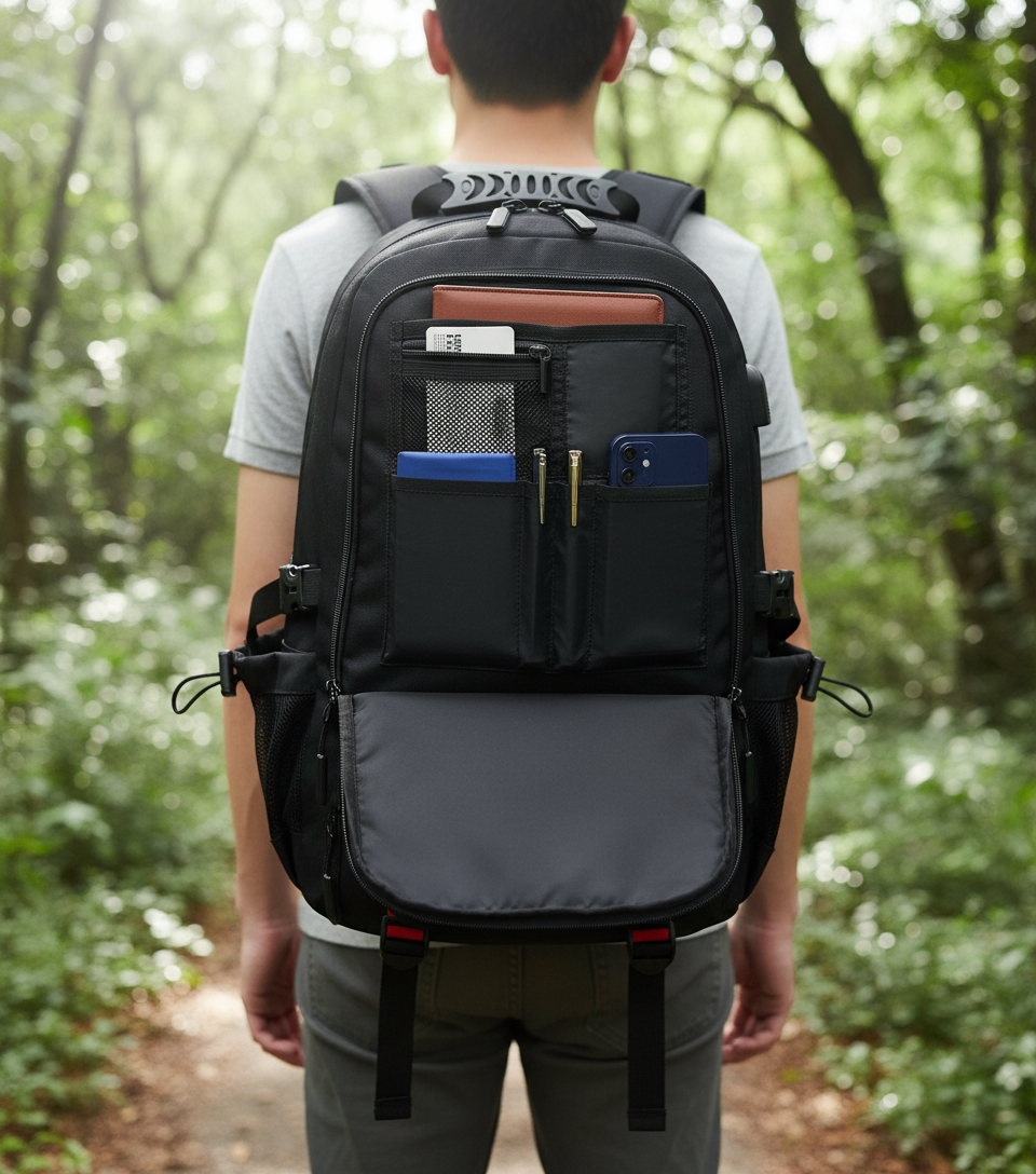 Unisex Water-Resistant Travel and Everyday Backpack