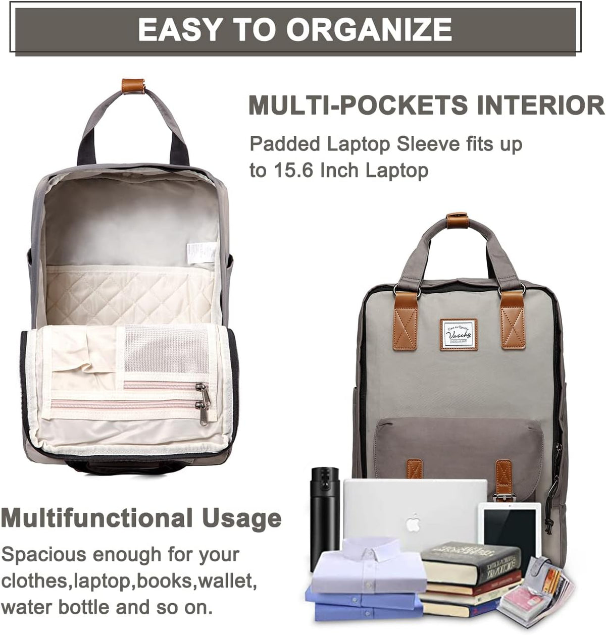 Unisex Waterproof 15.6-Inch Laptop Backpack