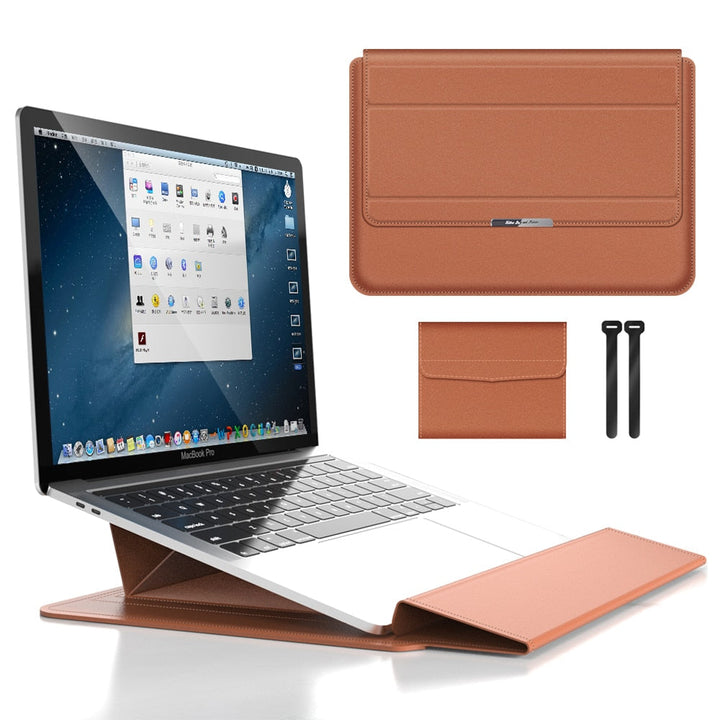 Unisex Waterproof Laptop Sleeve with Stand & Wrist Rest for On the Go