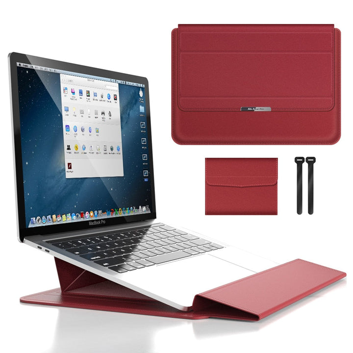 Unisex Waterproof Laptop Sleeve with Stand & Wrist Rest for On the Go