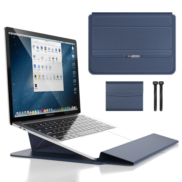 Unisex Waterproof Laptop Sleeve with Stand & Wrist Rest for On the Go