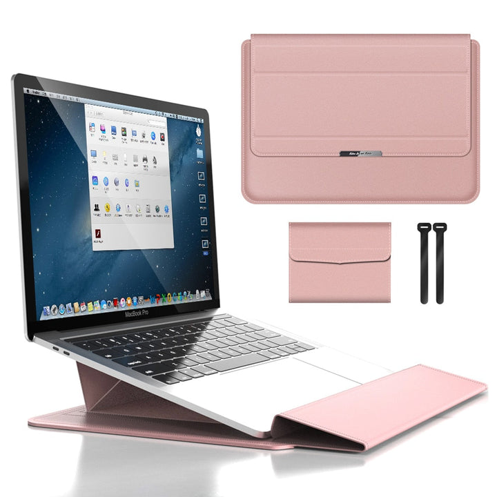 Unisex Waterproof Laptop Sleeve with Stand & Wrist Rest for On the Go