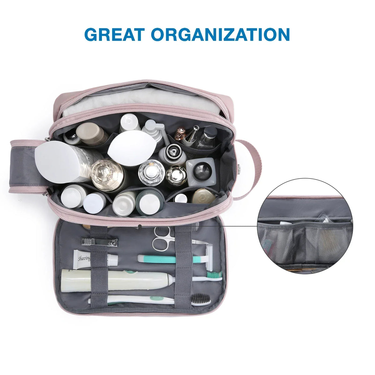 Unisex Waterproof Travel & Gym Toiletry Bag - Lightweight Organizer