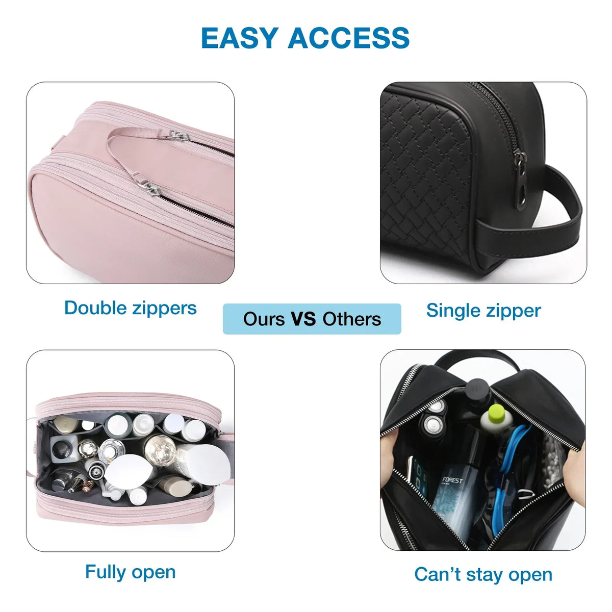 Unisex Waterproof Travel & Gym Toiletry Bag - Lightweight Organizer