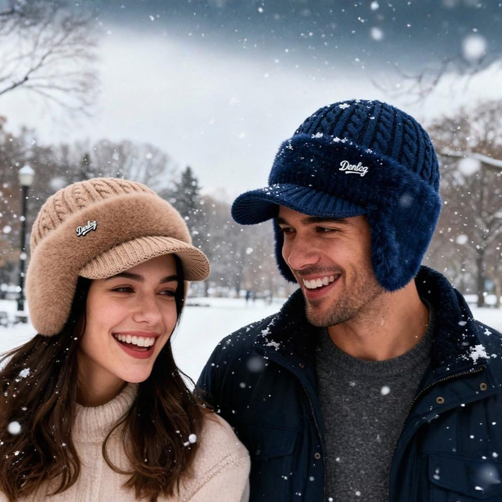 Unisex Winter Trapper Hat with Ear Flaps - Warm Beanie Cap