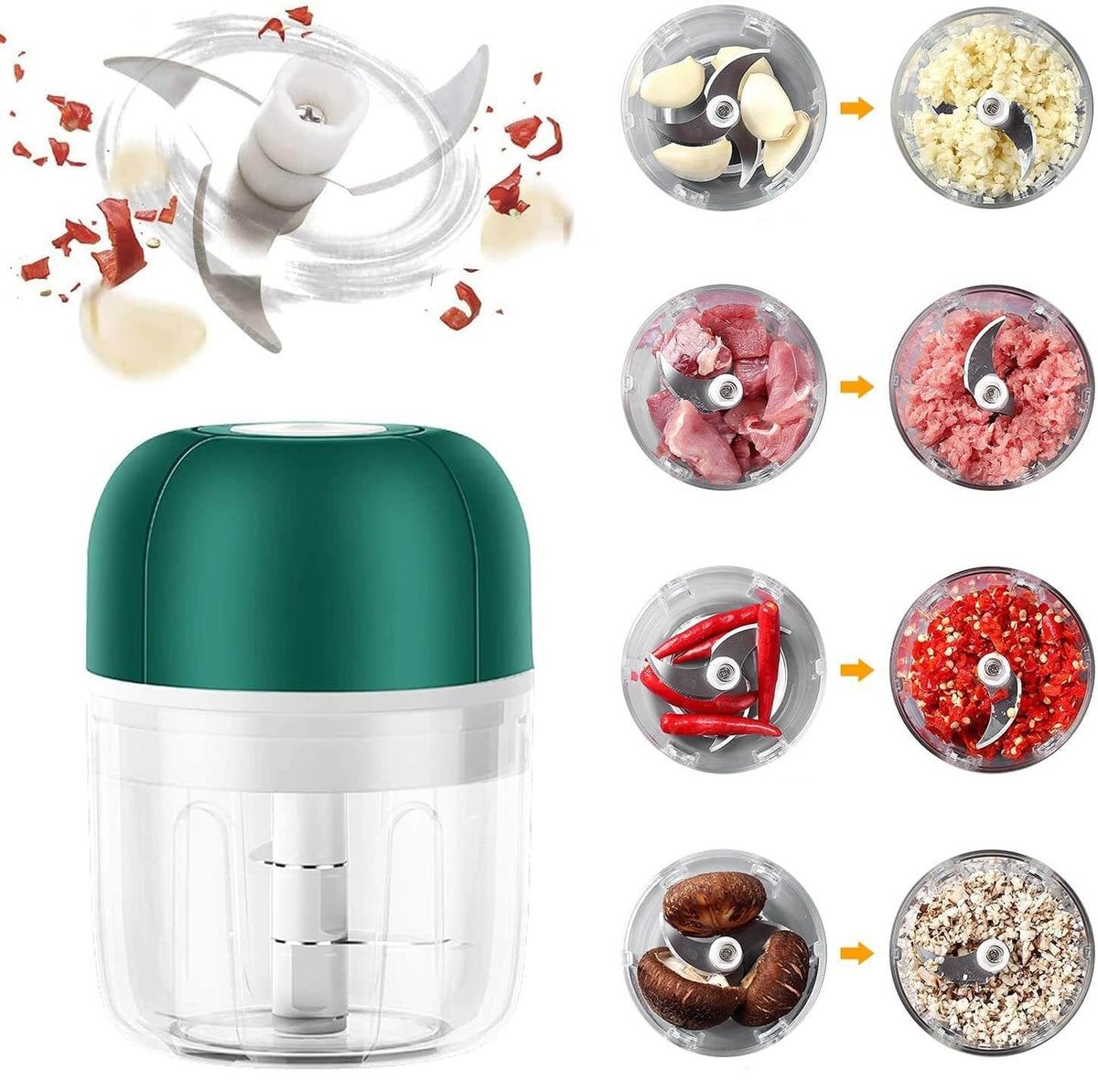 USB Rechargeable Electric Garlic Press – 250ml
