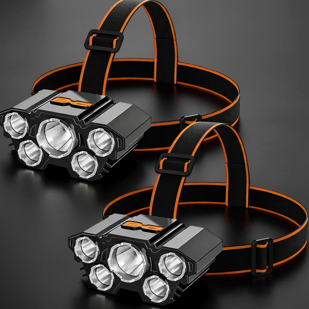 USB Rechargeable LED Hiking Headlamp Outdoor Flashlight