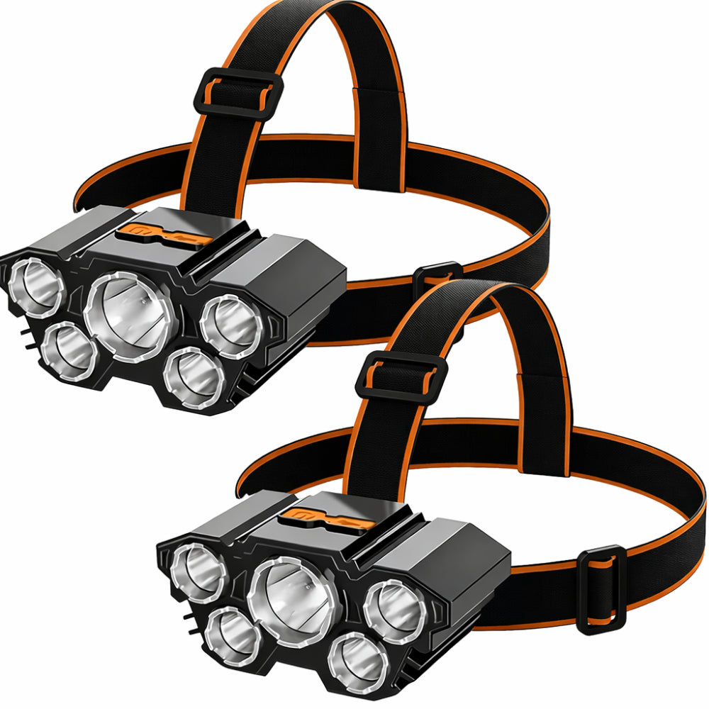 USB Rechargeable LED Hiking Headlamp Outdoor Flashlight