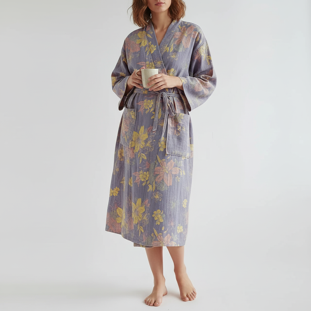 Vibrant Floral Kimono Robe