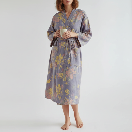 Vibrant Floral Kimono Robe