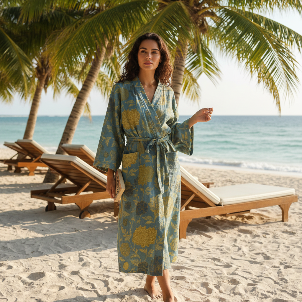 Vibrant Floral Kimono Robe