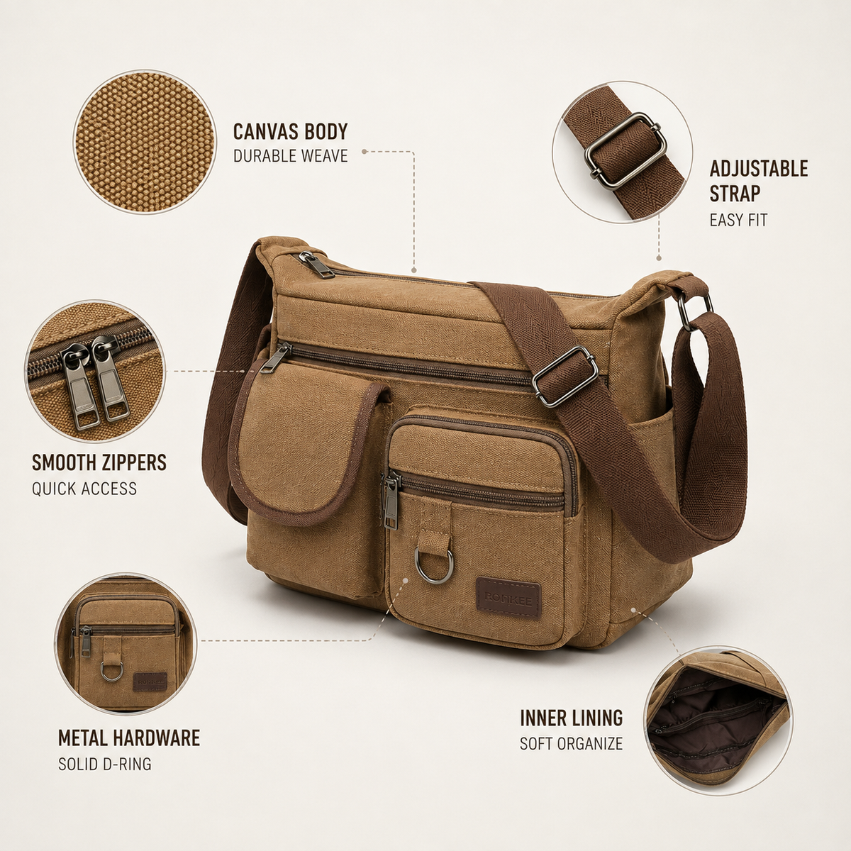Vintage-Style Crossbody Bag