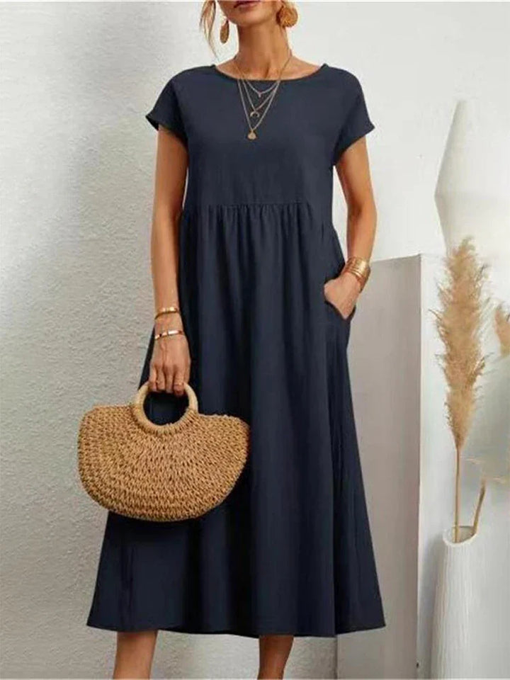 Vintage-Style Round-Neck Dress