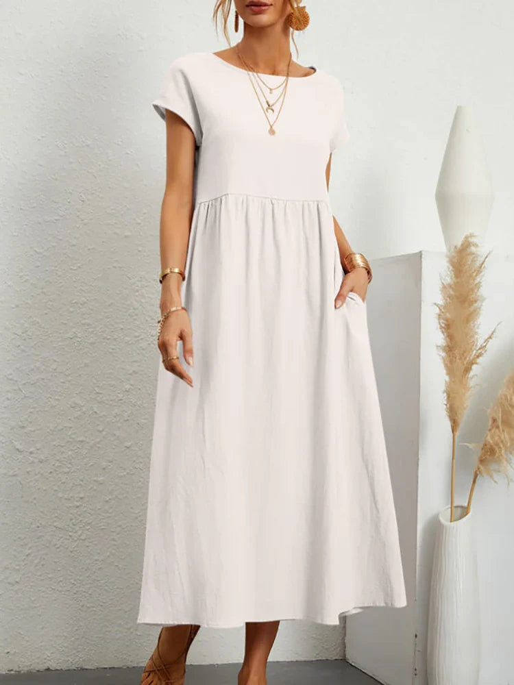 Vintage-Style Round-Neck Dress