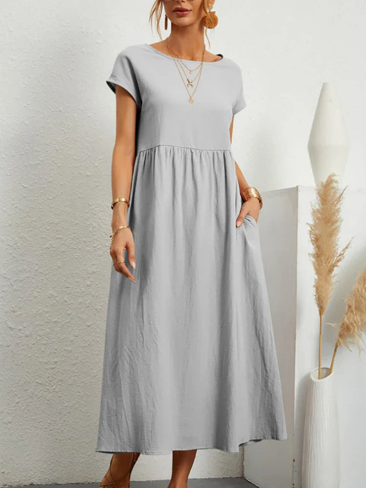 Vintage-Style Round-Neck Dress