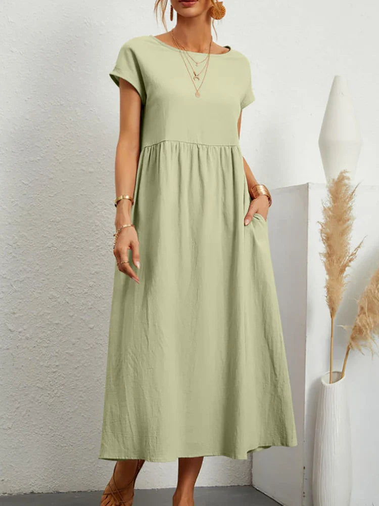 Vintage-Style Round-Neck Dress