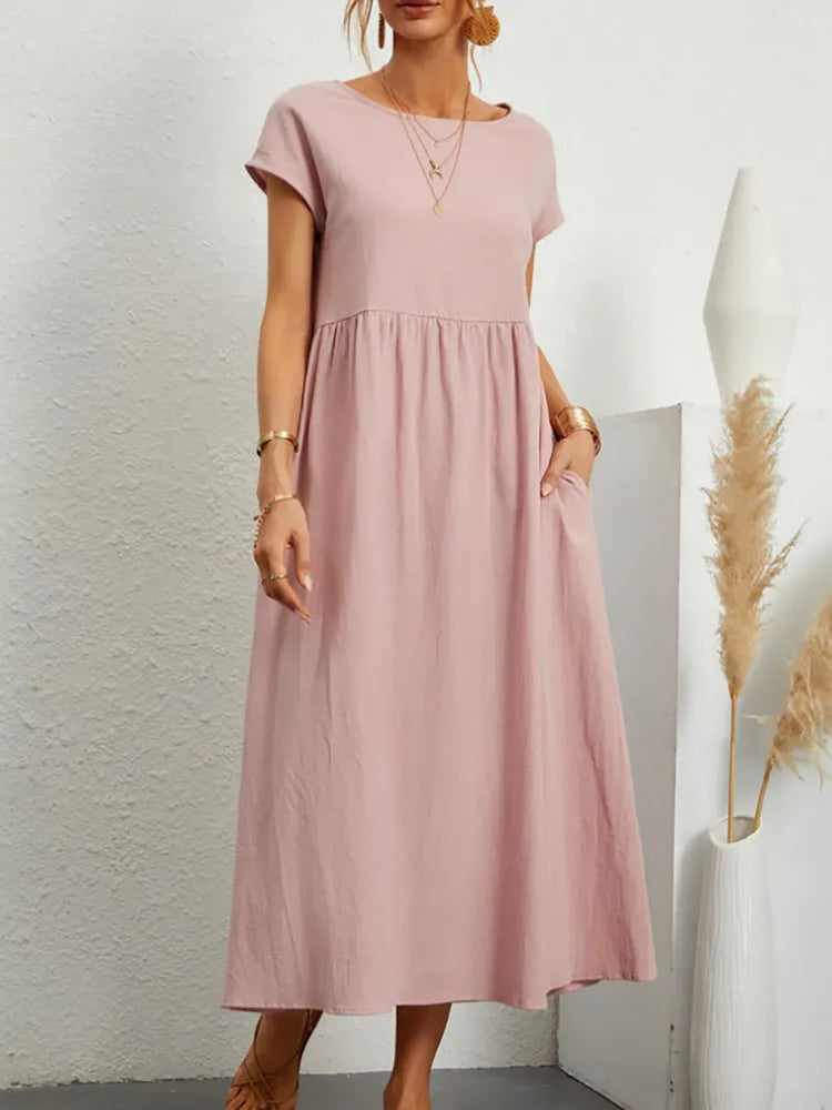 Vintage-Style Round-Neck Dress
