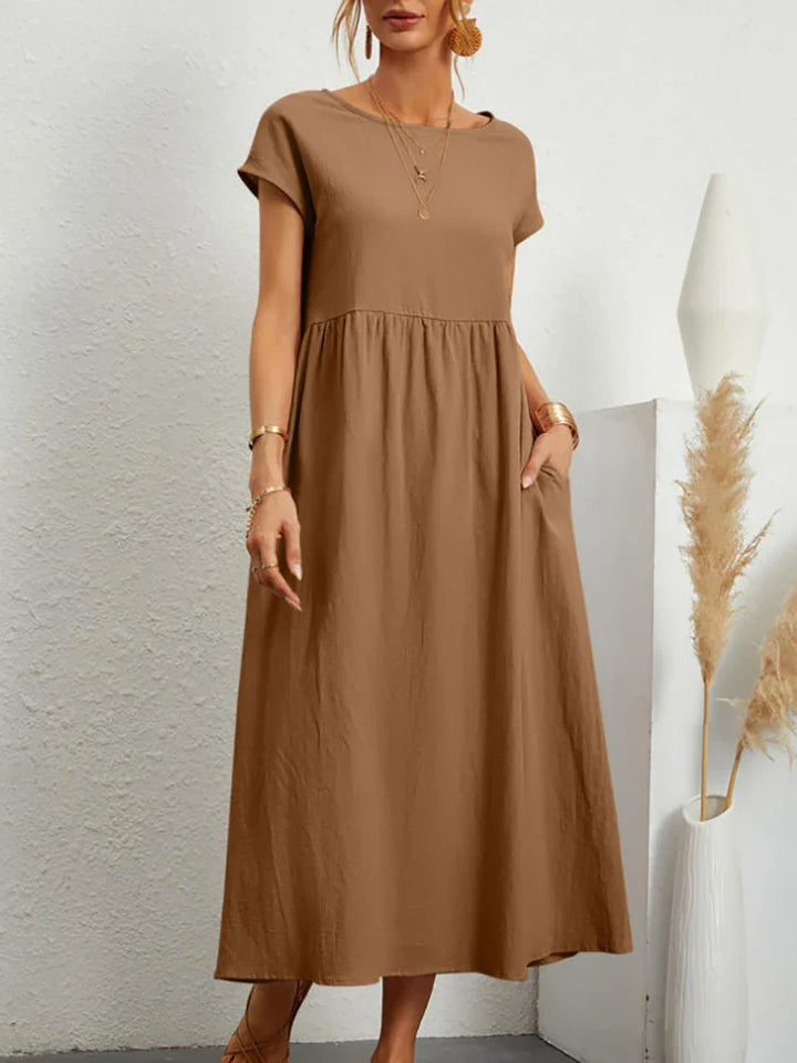 Vintage-Style Round-Neck Dress
