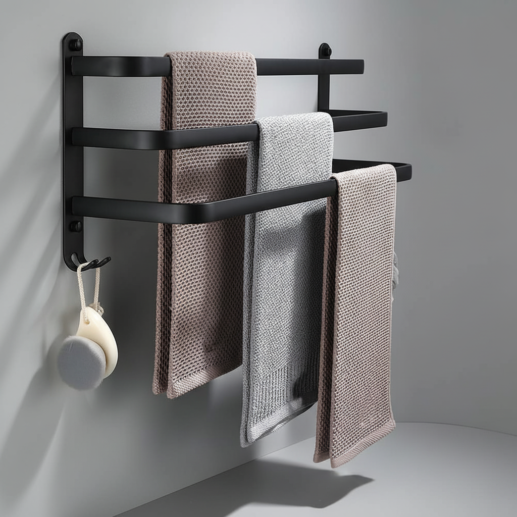 Wall-Mounted Metal Towel Rack - SpaceHang