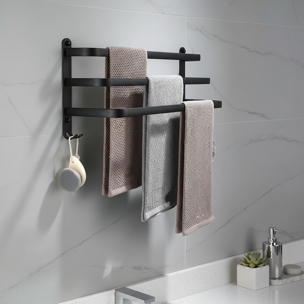 Wall-Mounted Metal Towel Rack - SpaceHang