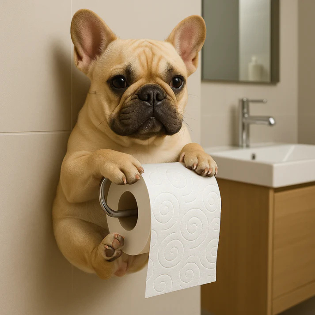 Wall-Mounted Toilet Paper Holder in a Playful Dog Design