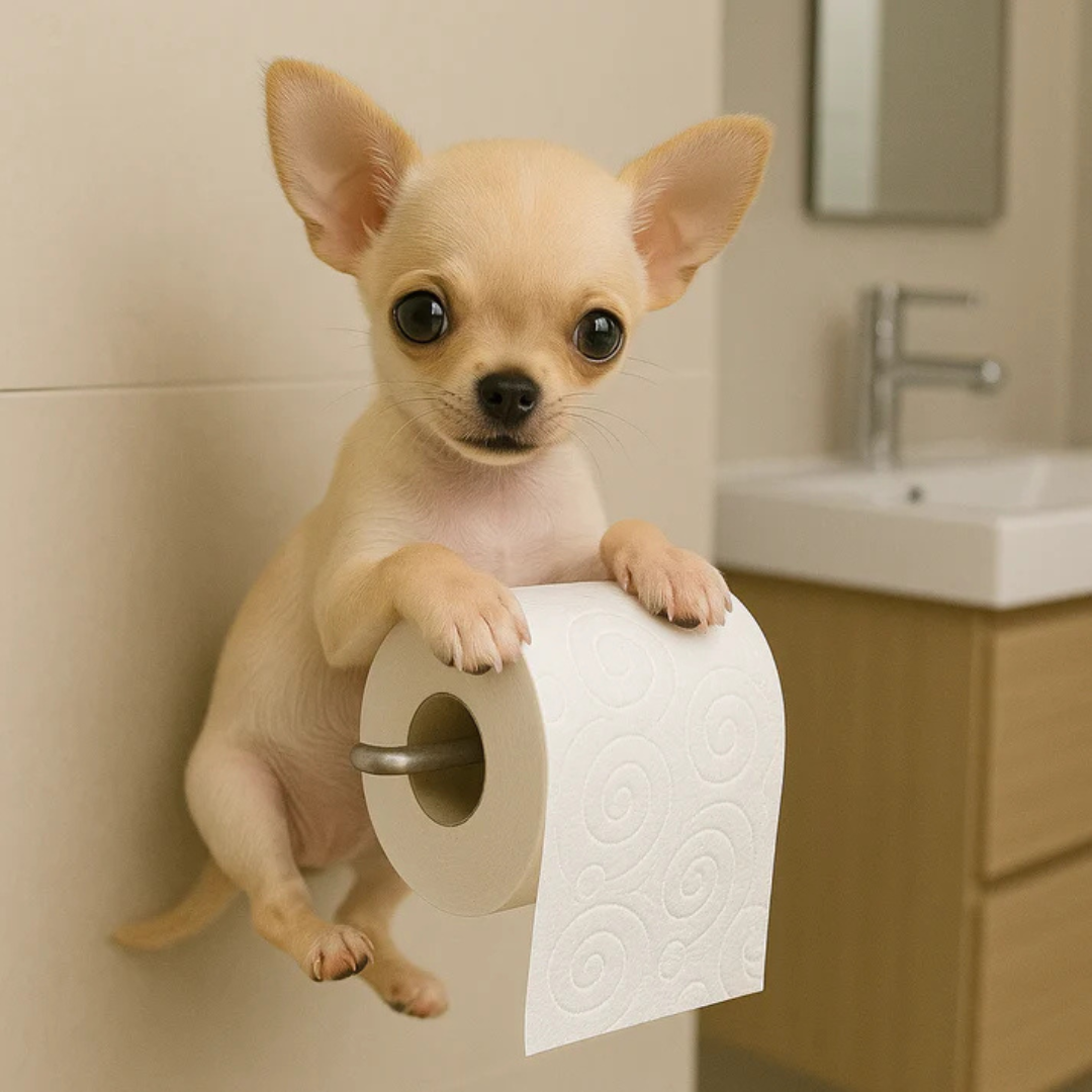 Wall-Mounted Toilet Paper Holder in a Playful Dog Design