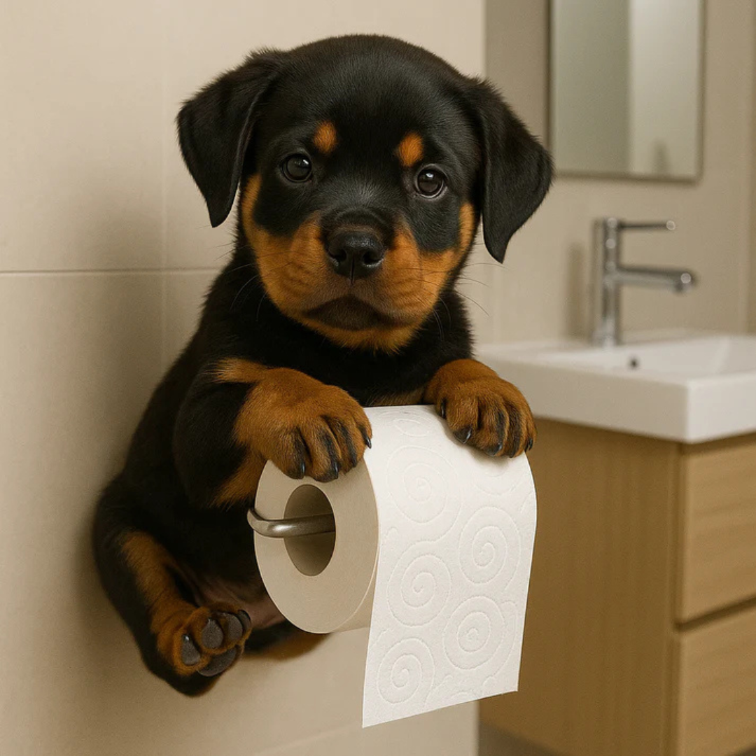 Wall-Mounted Toilet Paper Holder in a Playful Dog Design