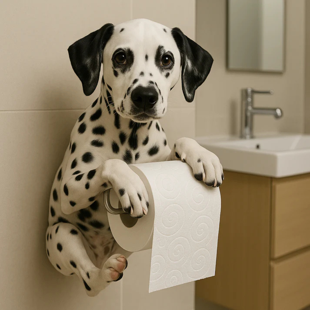 Wall-Mounted Toilet Paper Holder in a Playful Dog Design
